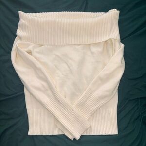 Elegant Off-Shoulder White Sweater